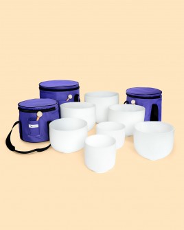 Set Cuencos de Cuarzo - 7 notas - Con Bolsos Cuencos de Cuarzo