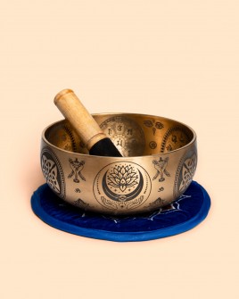 Cuenco Cantor Premium 16,5 cm - Do Sost Mandala Dorados Premium Grabados