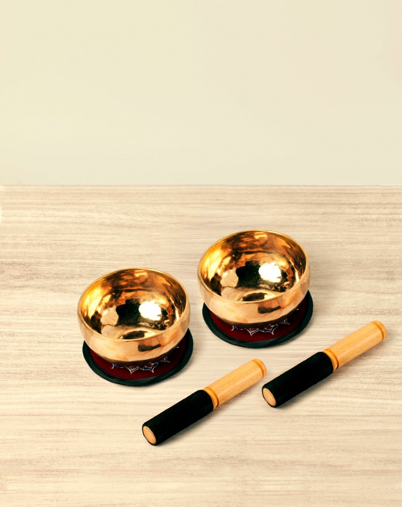 Cuencos Binaurales - 13,5 y 12 cm La Set Cuencos Tibetanos