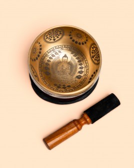 Cuenco Cantor Premium 14 cm - Fa Buda Dorados Premium Grabados