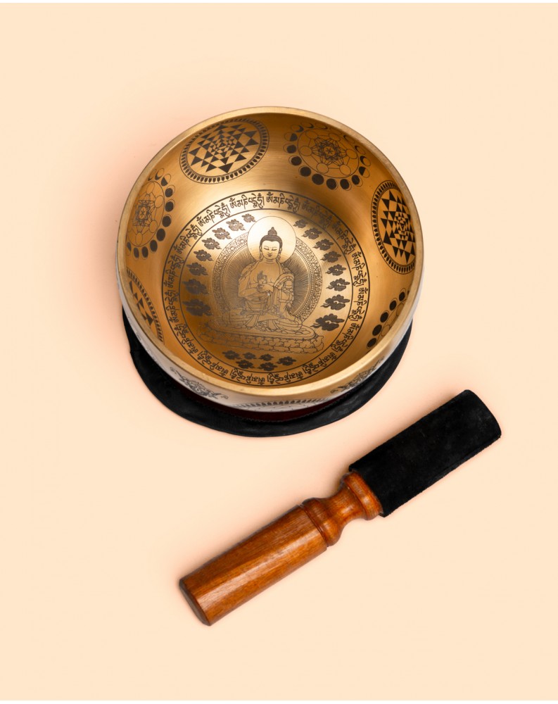 Cuenco Cantor Premium 14 cm - Fa Buda Dorados Premium Grabados