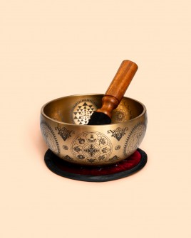 Cuenco Cantor Premium 14 cm - Fa Sostenido Buda Dorados Premium Grabados